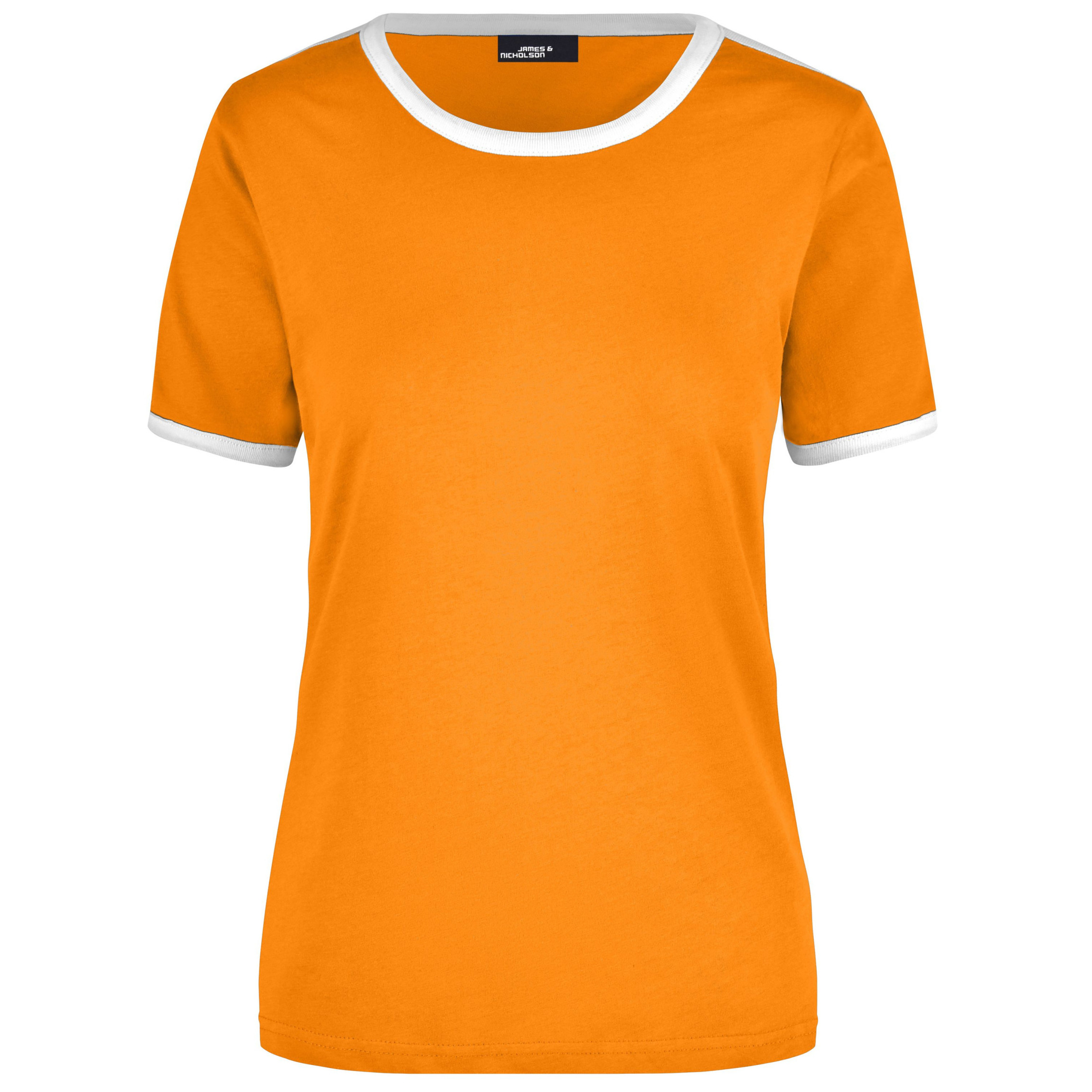 Dames t-shirt oranje met wit