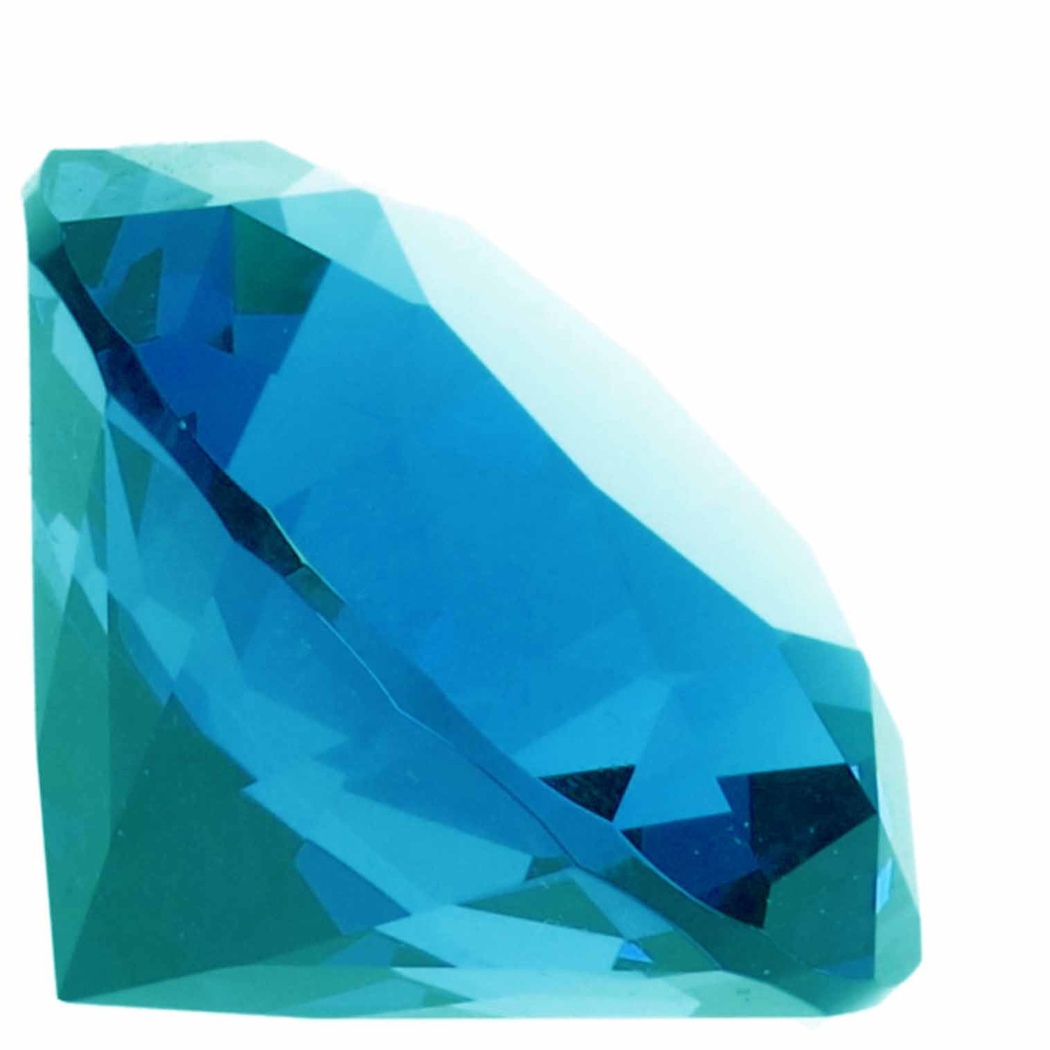 Decoratie diamanten-edelstenen-kristallen turqouise blauw 4 cm
