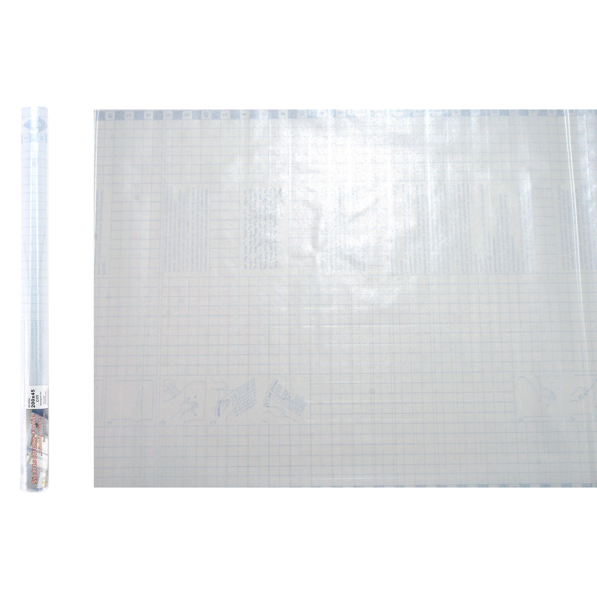 Decoratie plakfolie privacy raamfolie 45 cm x 2 m melkglas vierkantjes design zelfklevend