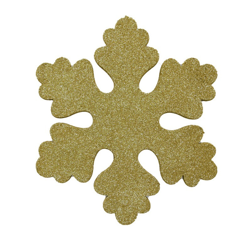 Decoratie sneeuwvlok goud 25 cm kunststof foam hangdecoratie kerst