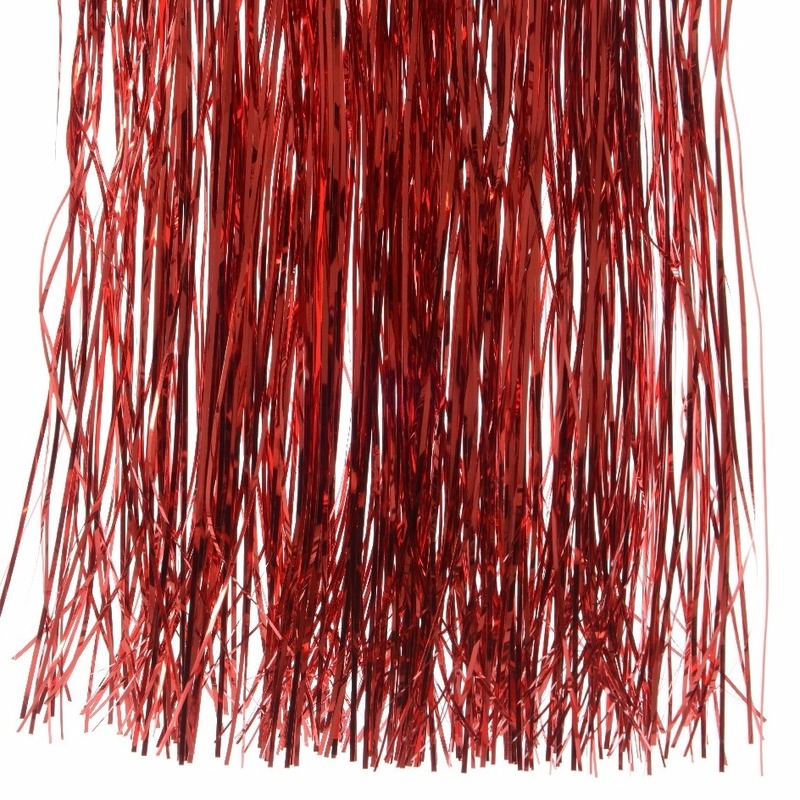 Decoris kerstboom folie slieren tinsel rood 50 cm kerstboomversiering