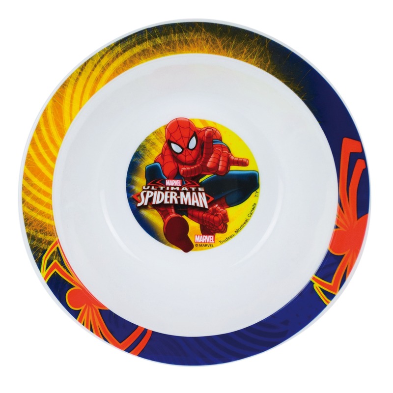 Diep kinder-peuter ontbijt bordje-kommetje Spiderman 16 cm
