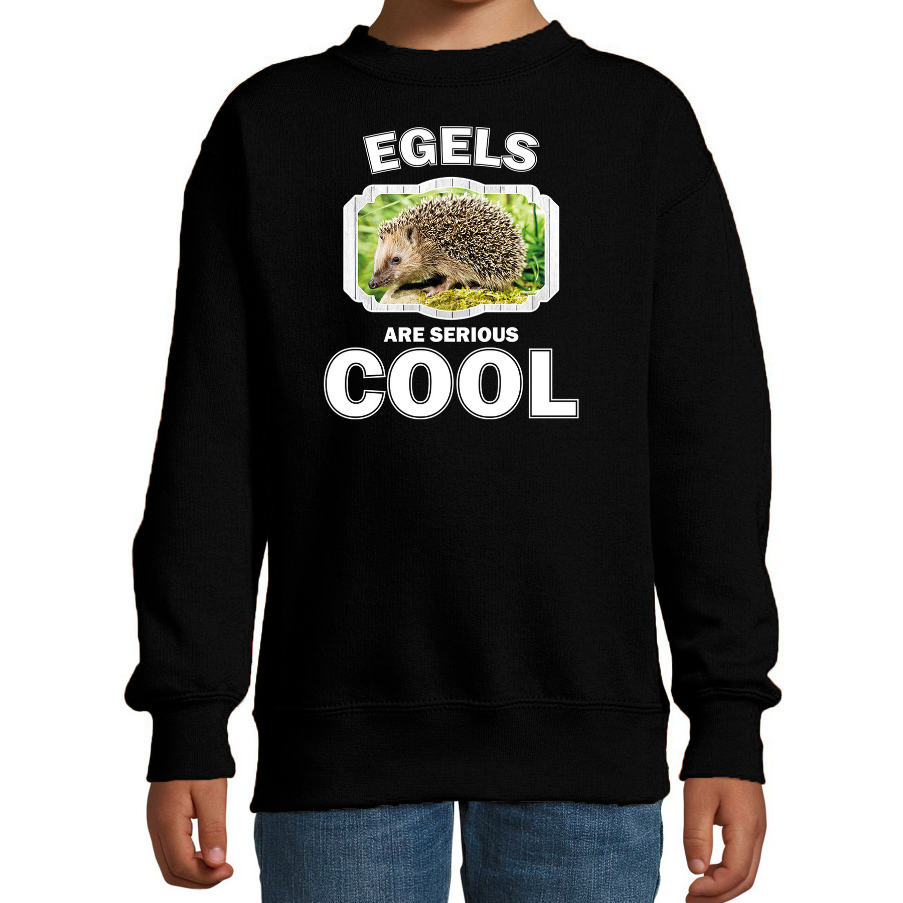Dieren egel sweater zwart kinderen - egels are cool trui jongens en meisjes