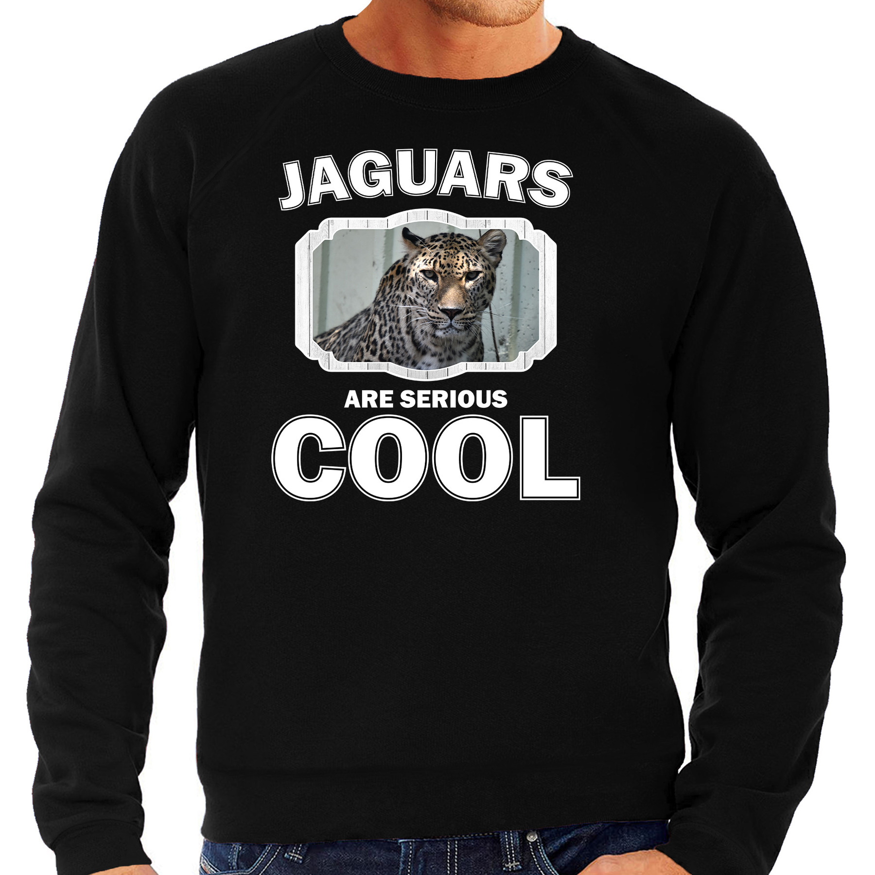Dieren gevlekte jaguar sweater zwart heren - jaguars are cool trui
