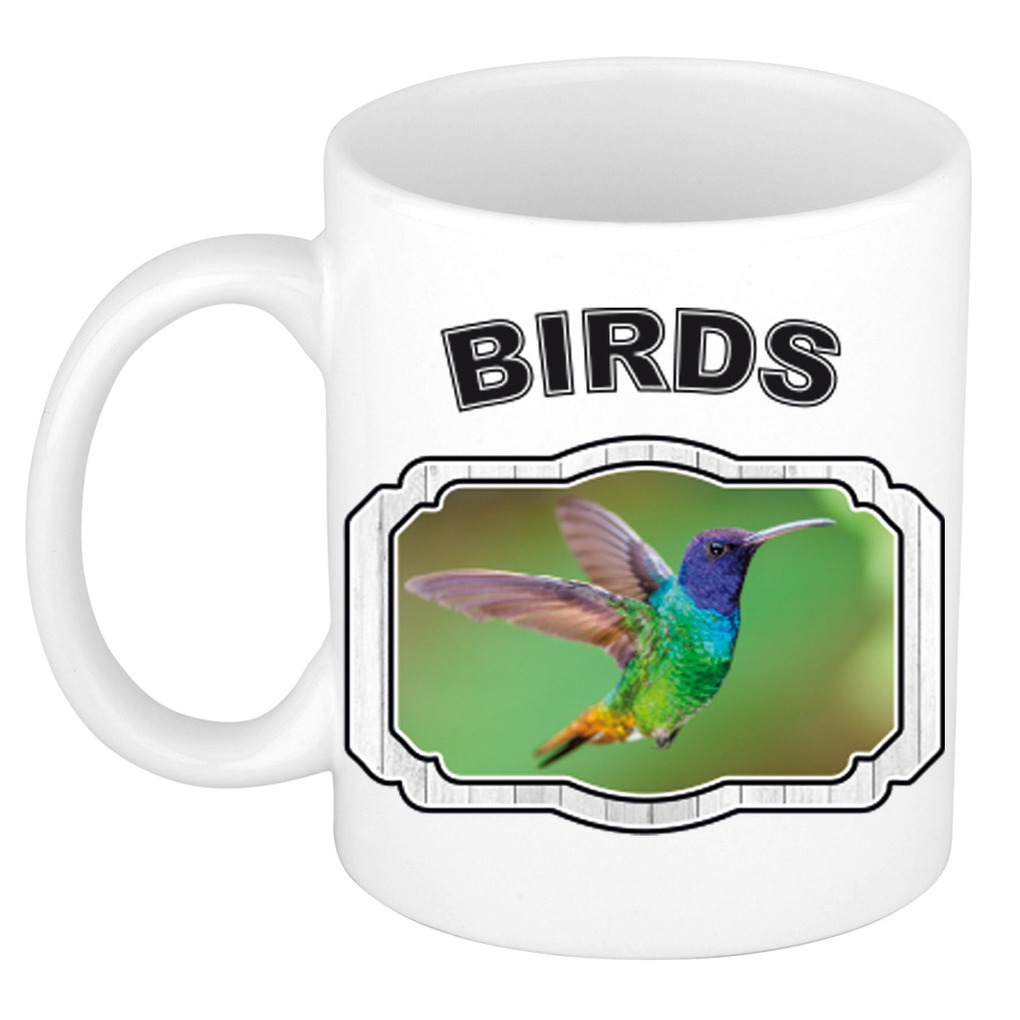 Dieren kolibrie vogel beker birds- vogels mok wit 300 ml
