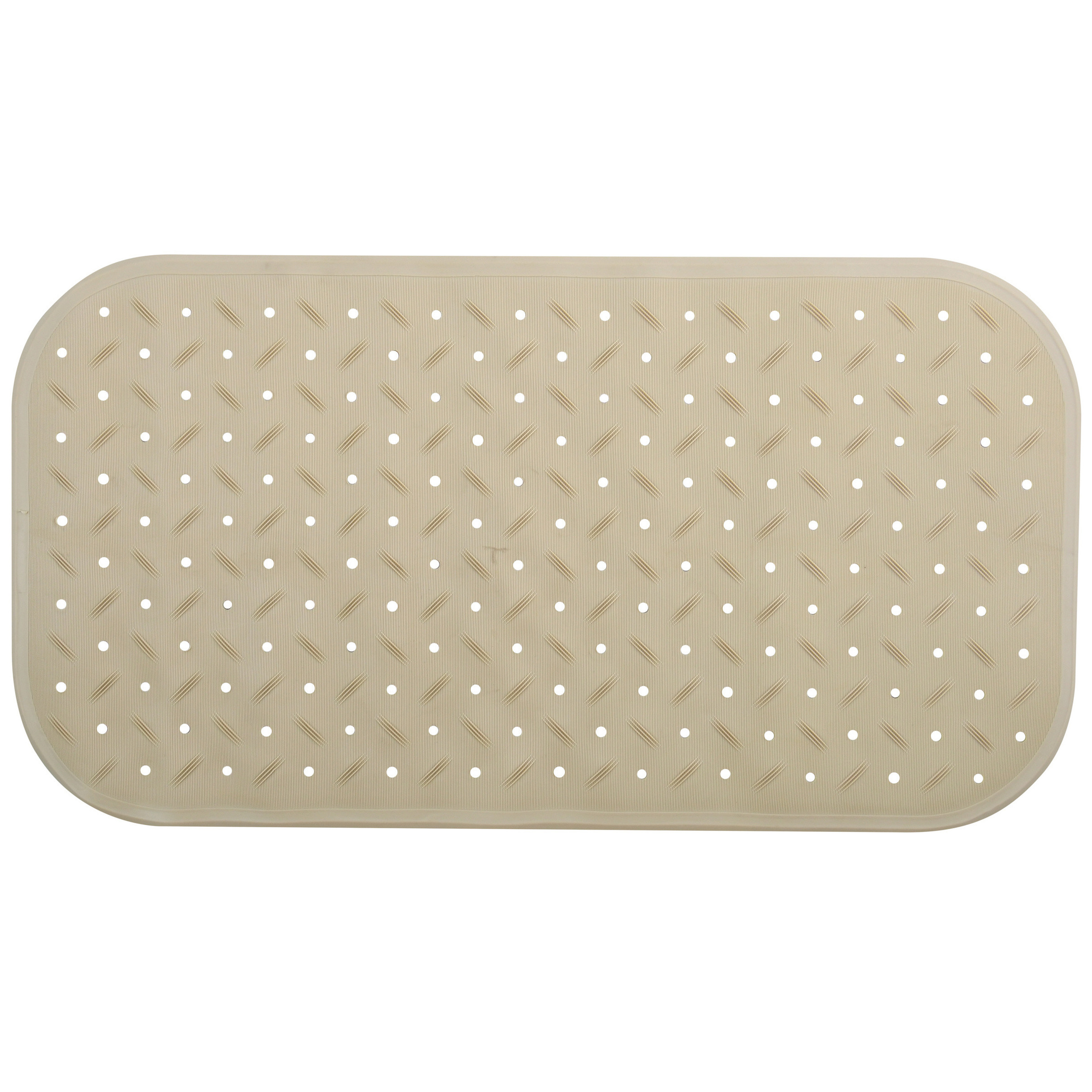 Douche-bad anti-slip mat badkamer rubber beige 36 x 65 cm rechthoek