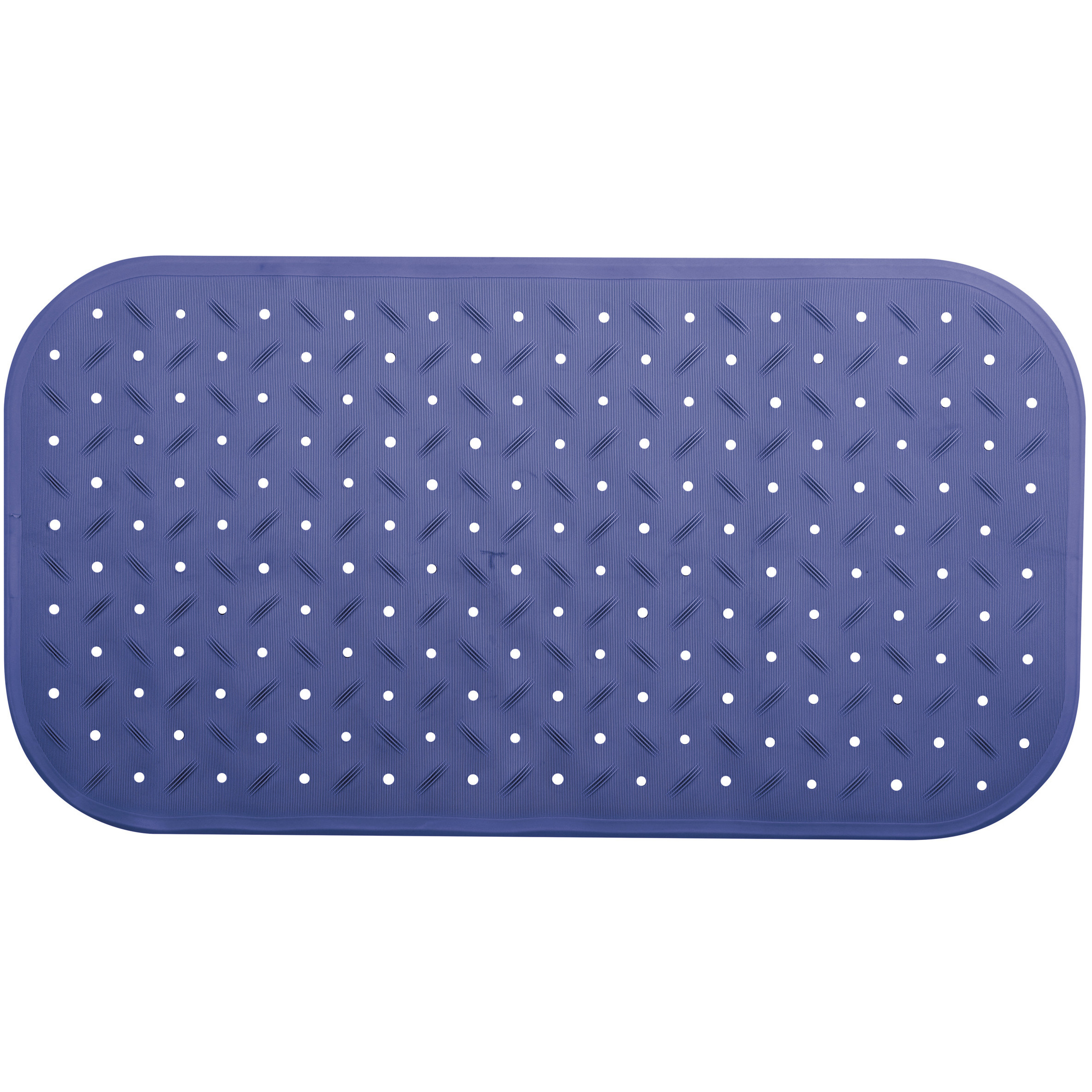 Douche-bad anti-slip mat badkamer rubber blauw 36 x 76 cm rechthoek