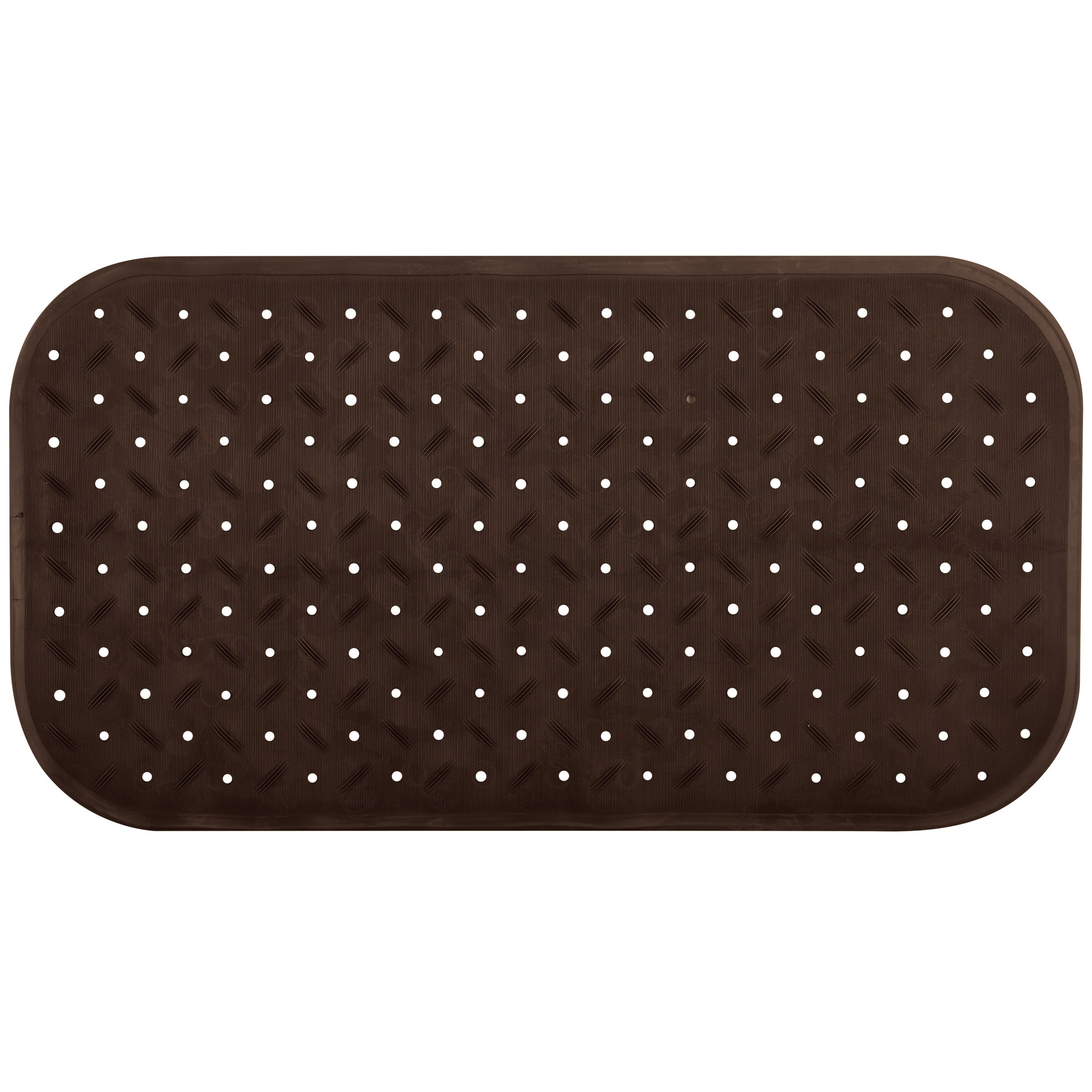 Douche-bad anti-slip mat badkamer rubber bruin 36 x 76 cm rechthoek