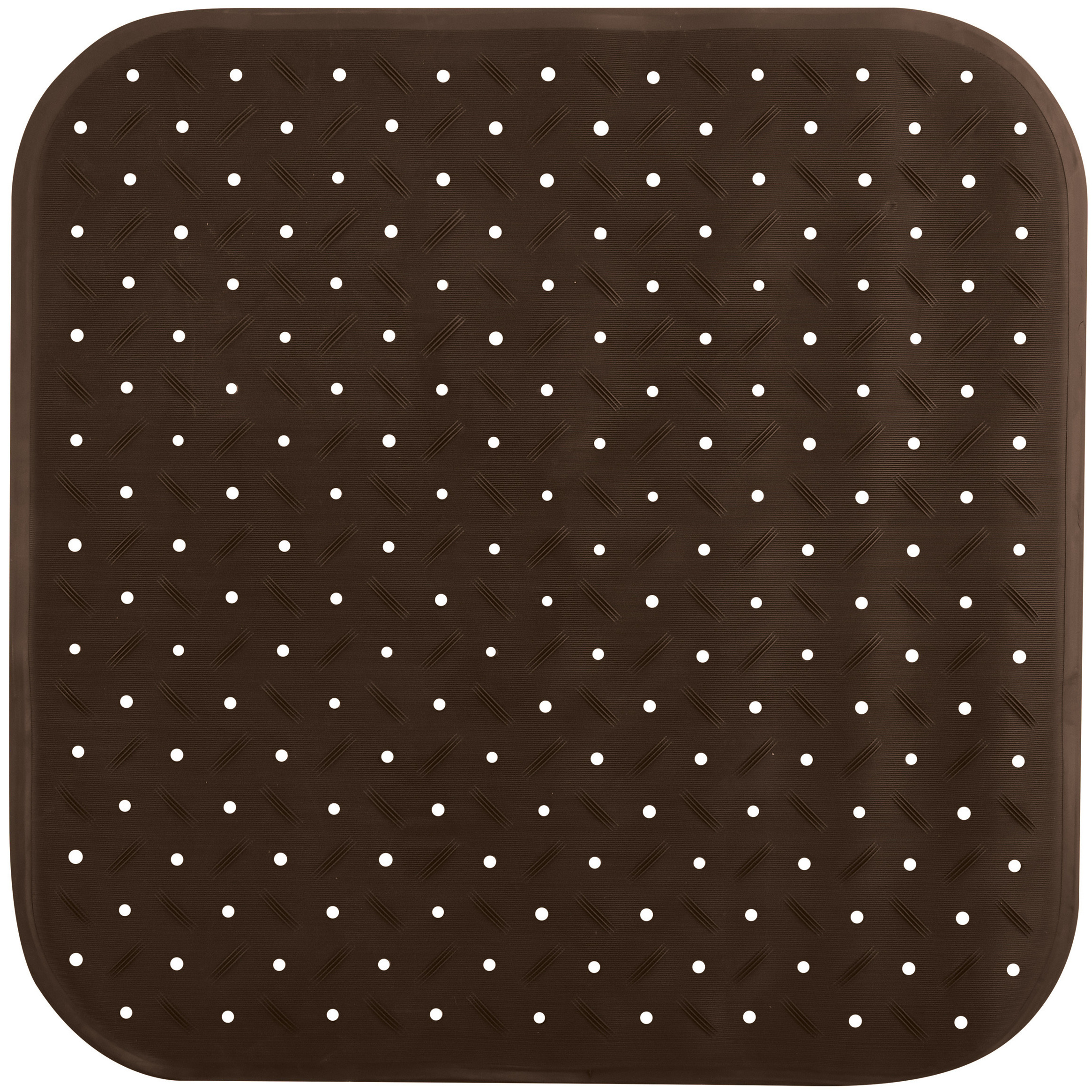 Douche-bad anti-slip mat badkamer rubber bruin 54 x 54 cm vierkant