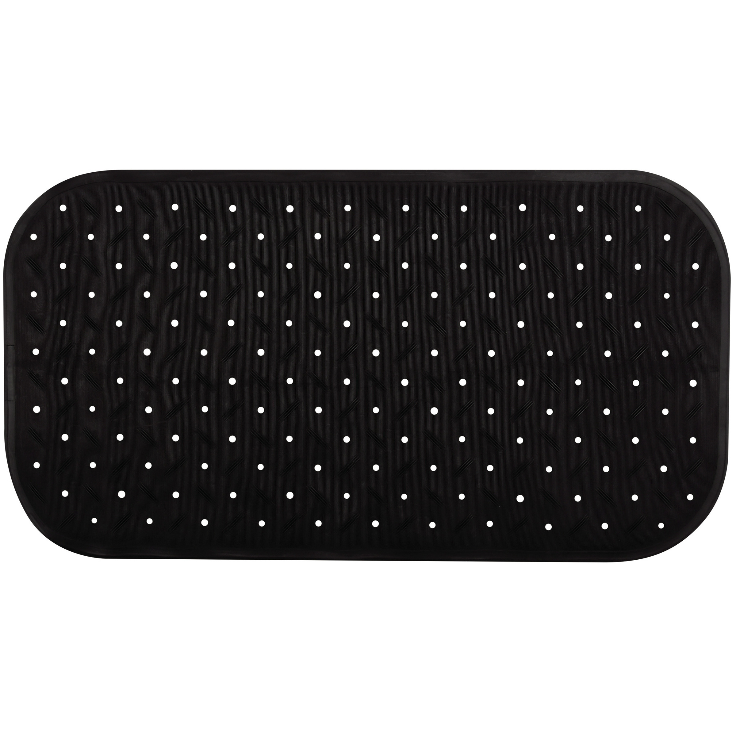 Douche-bad anti-slip mat badkamer rubber zwart 36 x 76 cm rechthoek