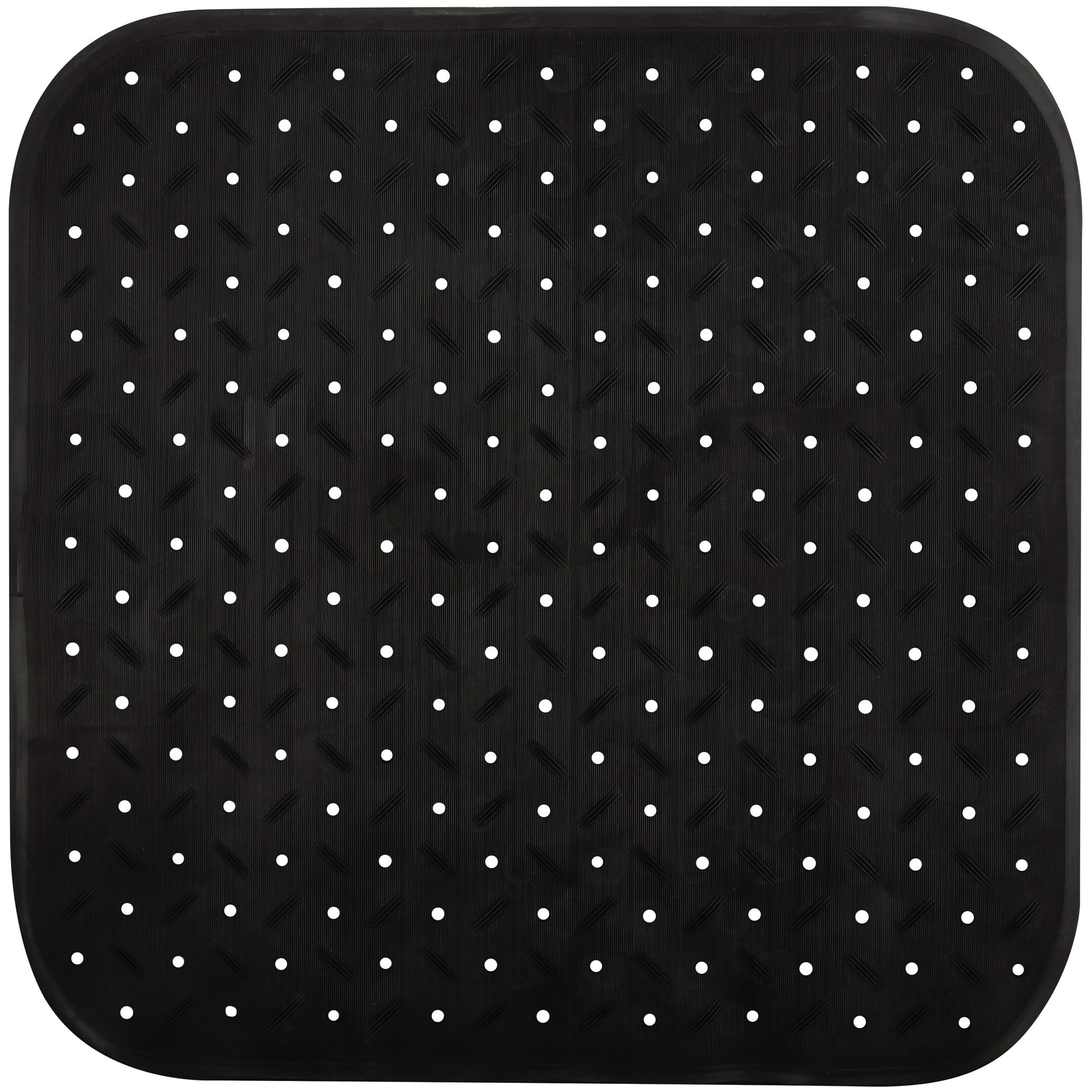 Douche-bad anti-slip mat badkamer rubber zwart 54 x 54 cm vierkant