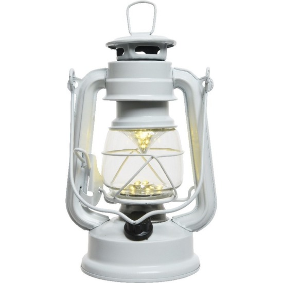 Draagbare witte lamp-lantaarn 25 cm met LED lampjes verlichting