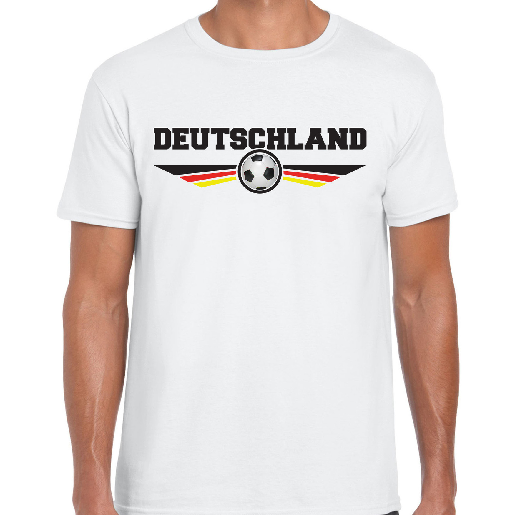 Duitsland-Deutschland landen-voetbal t-shirt wit heren