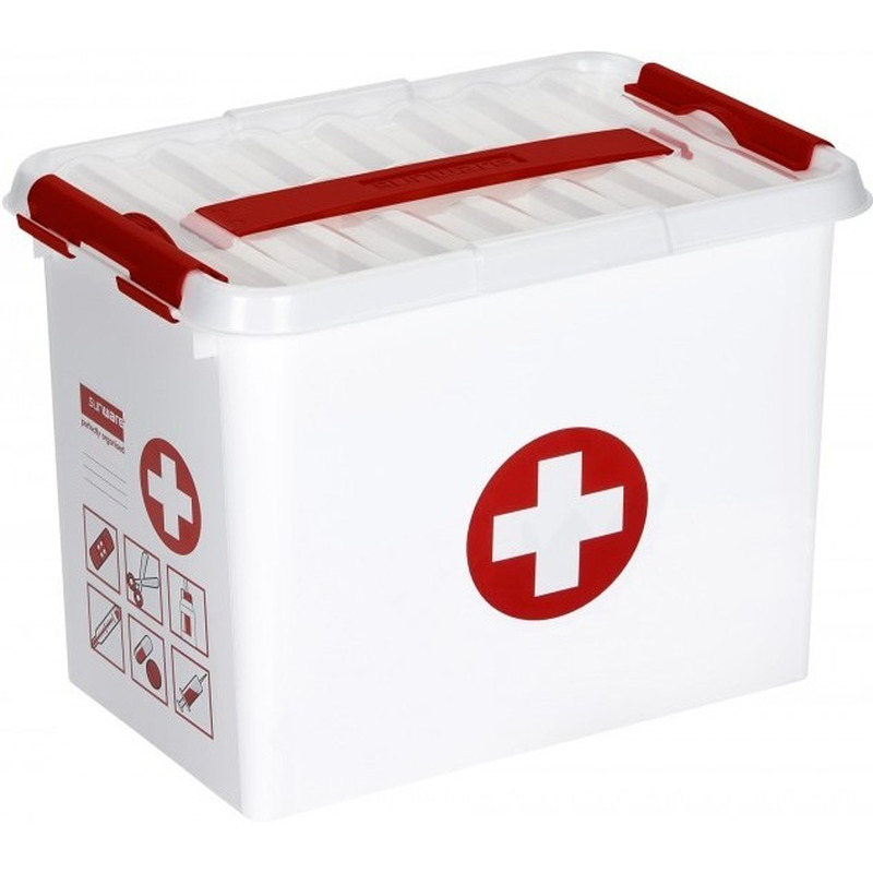 EHBO box-doos-kist met vakken 9 liter