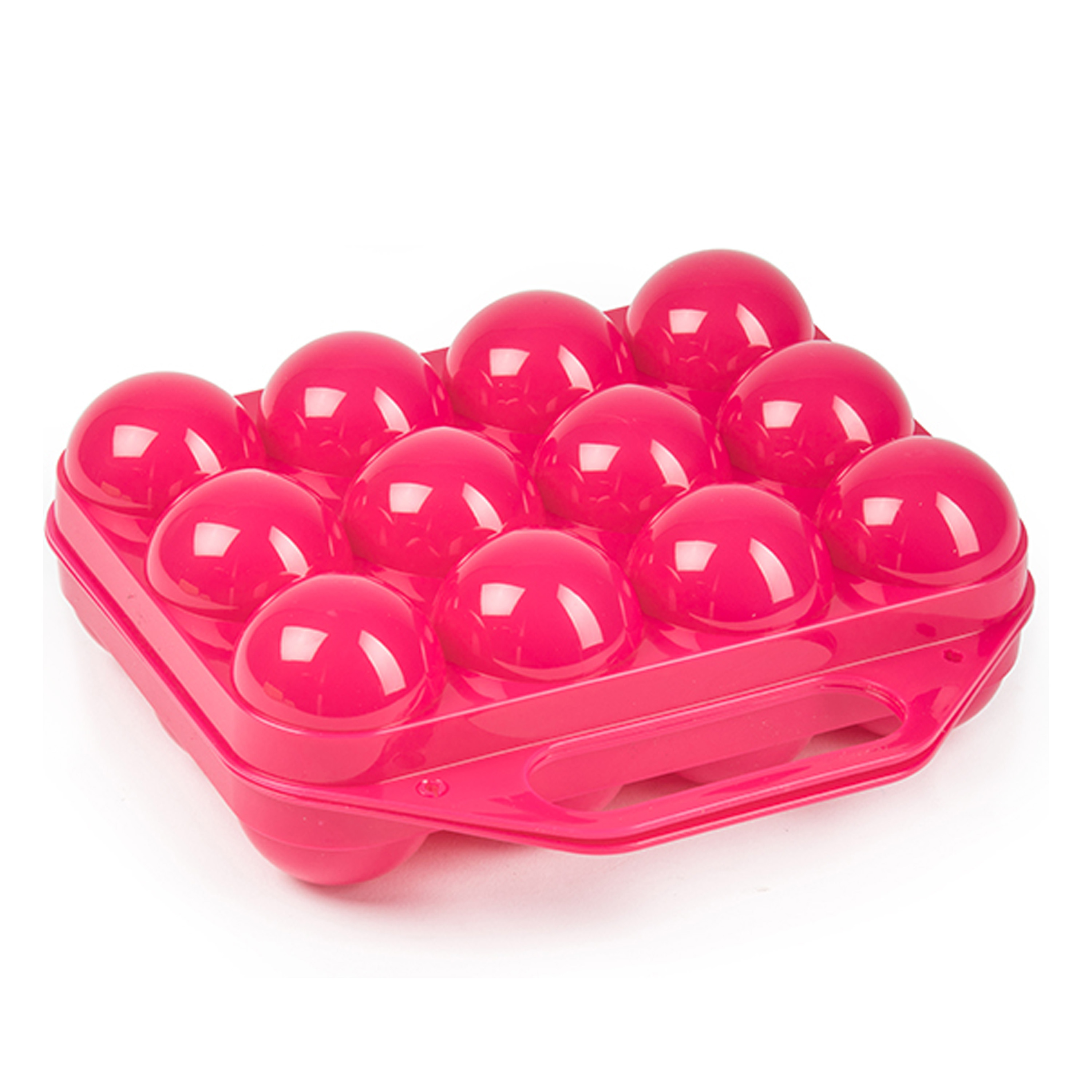 Eierdoos koelkast organizer eierhouder 12 eieren roze kunststof 20 x 19 cm
