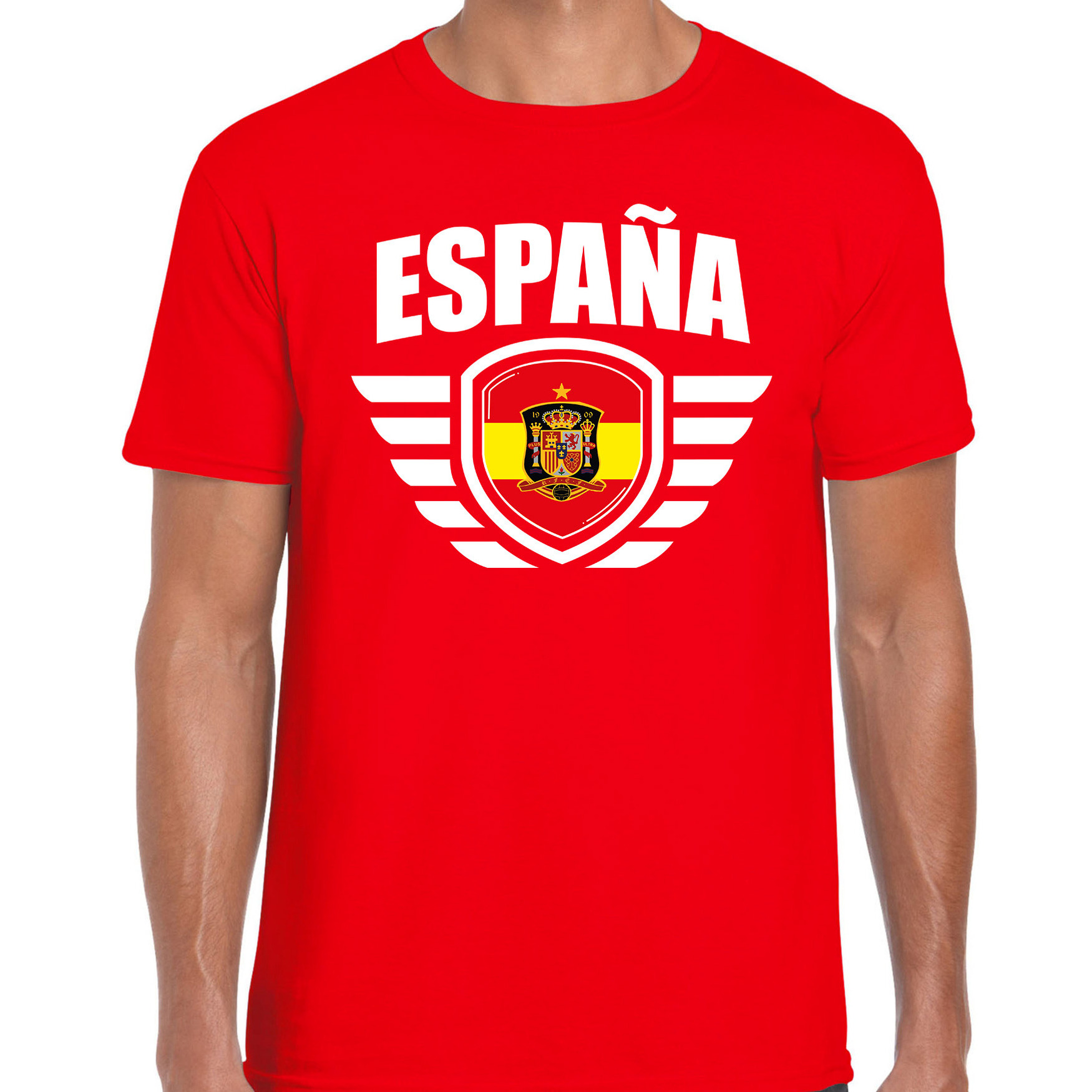 Espana landen-voetbal t-shirt rood heren EK-WK voetbal