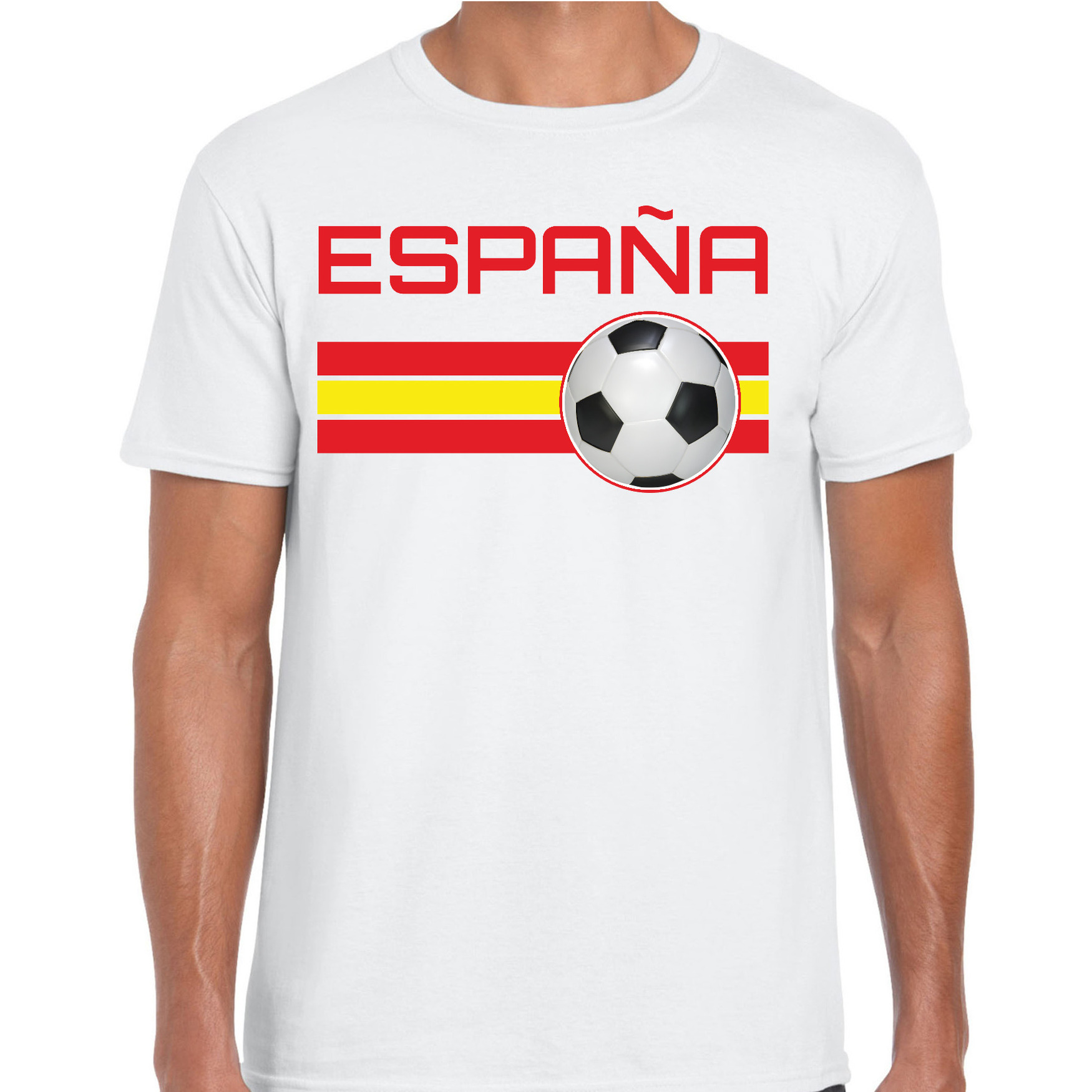 Espana-Spanje voetbal-landen t-shirt wit heren