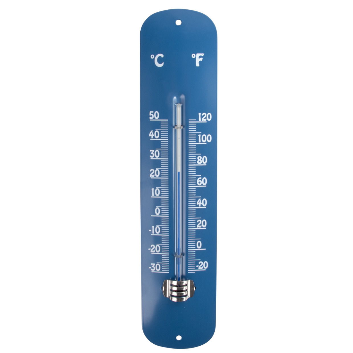Esschert design thermometer voor binnen en buiten denimblauw 30 x 7 cm Celsius-fahrenheit