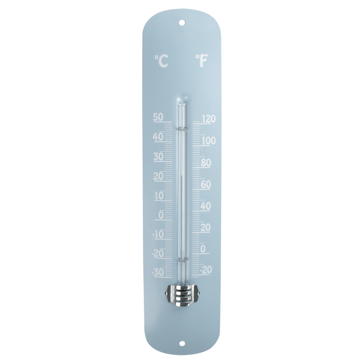 Esschert design thermometer voor binnen en buiten ijsblauw 30 x 7 cm Celsius-fahrenheit