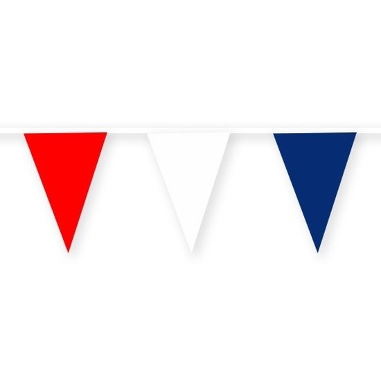 Feestartikelen Engeland Union Jack thema stoffen slingertje rood-wit-blauw 10 m