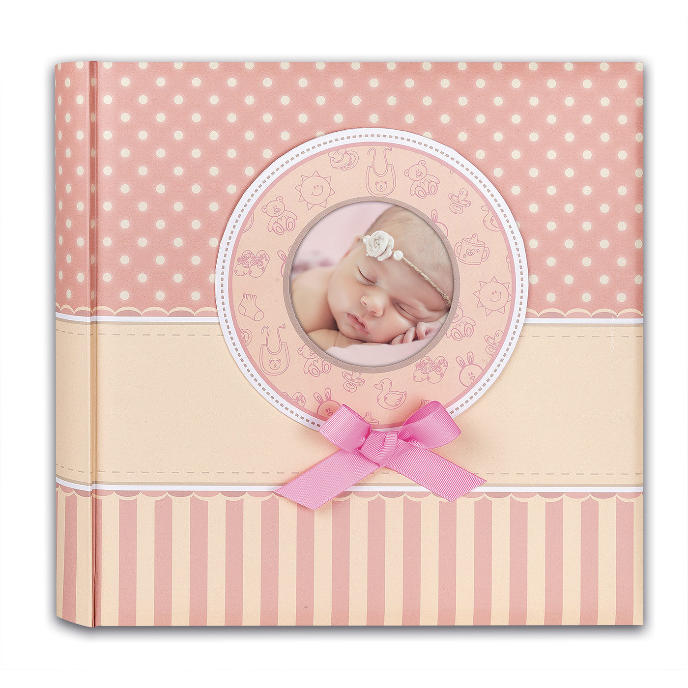 Fotoboek-fotoalbum Matilda baby meisje met 30 paginas roze 31 x 31 x 3,5 cm