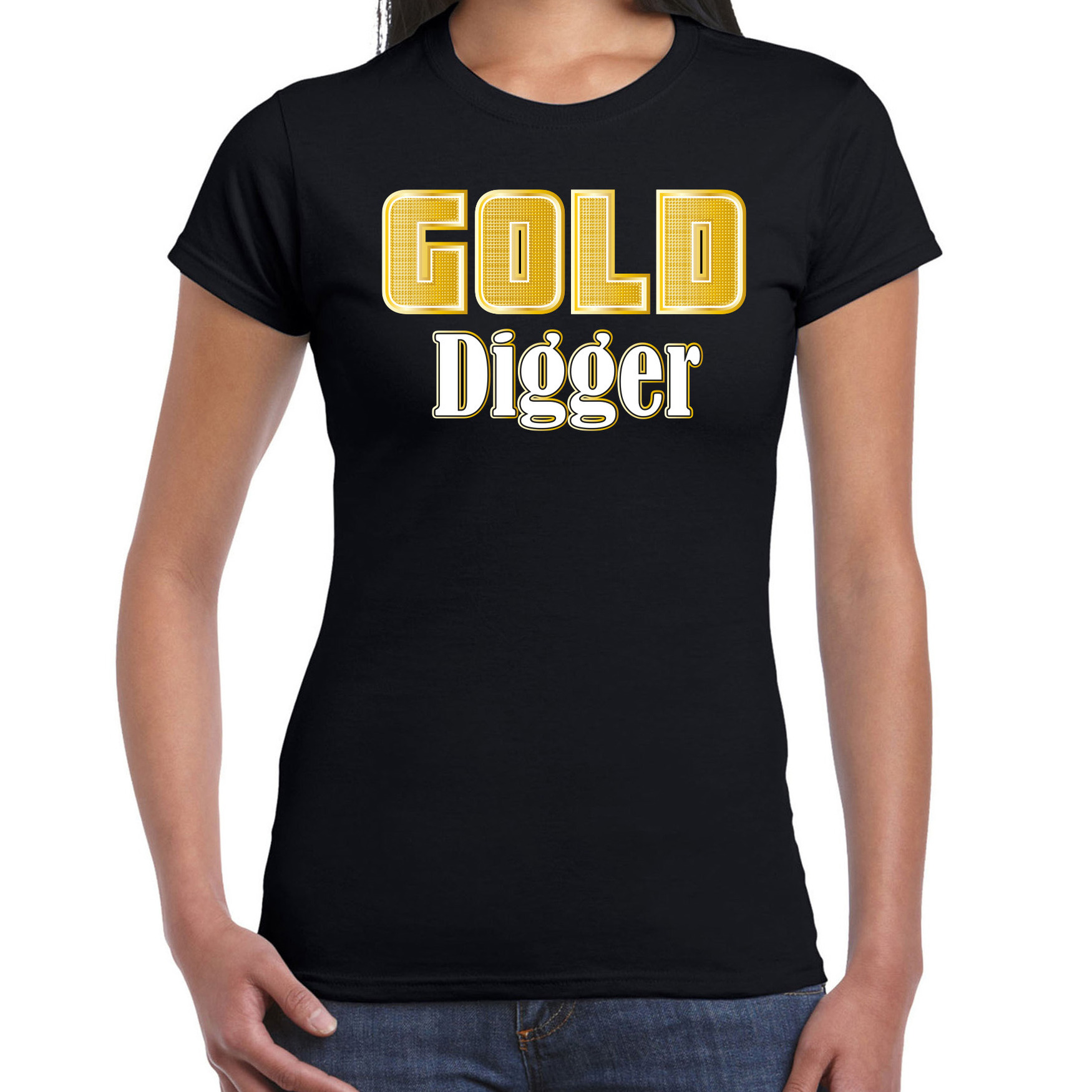 Foute party t-shirt dames foute party outfit-kleding gold digger