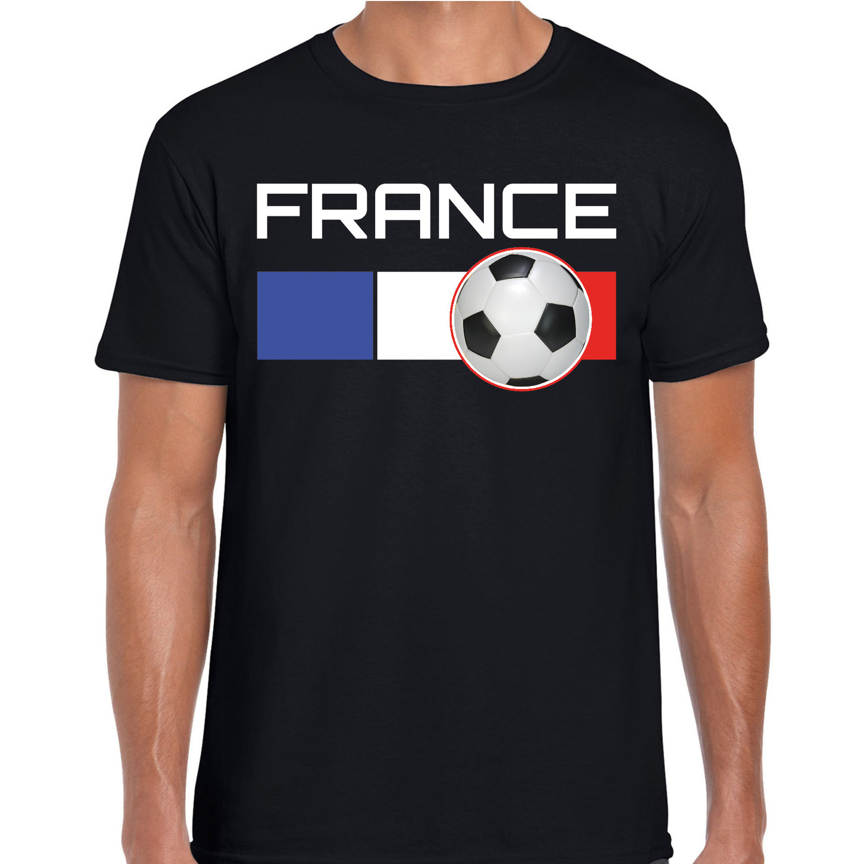 France-Frankrijk voetbal-landen t-shirt zwart heren