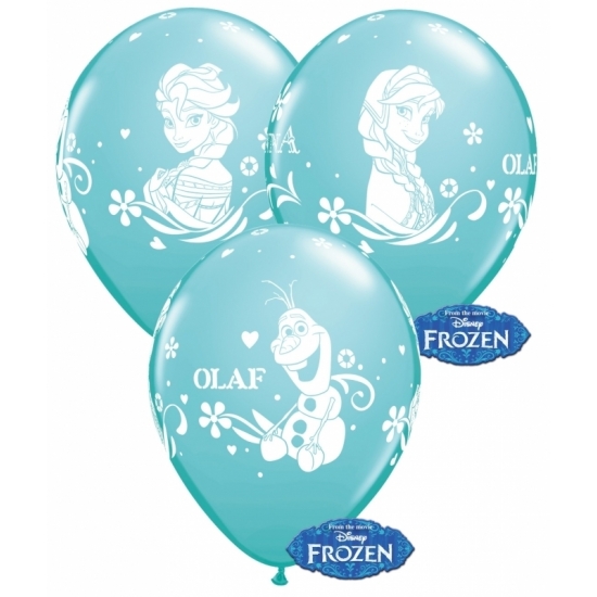 Frozen thema ballonnen blauw 12x stuks