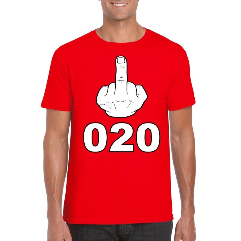Fuck 020 t-shirt rood voor heren