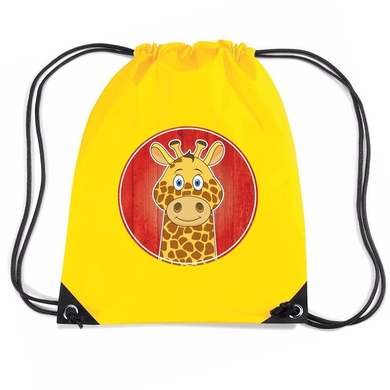 Giraffe rugtas / gymtas geel voor kinderen