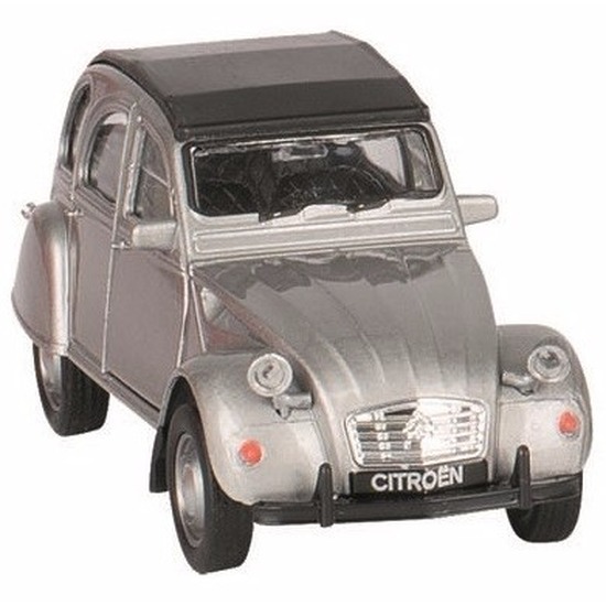 GOKI zilver Citroen 2CV speelgoedautootje dicht dak 11 cm