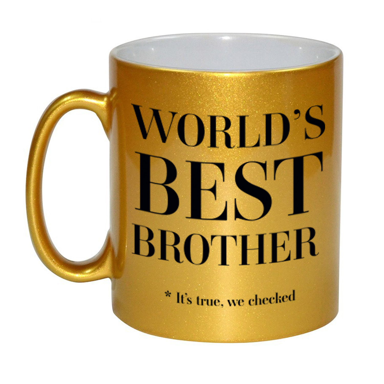 Gouden Worlds best brother cadeau koffiemok-theebeker 330 ml Cadeau mokken