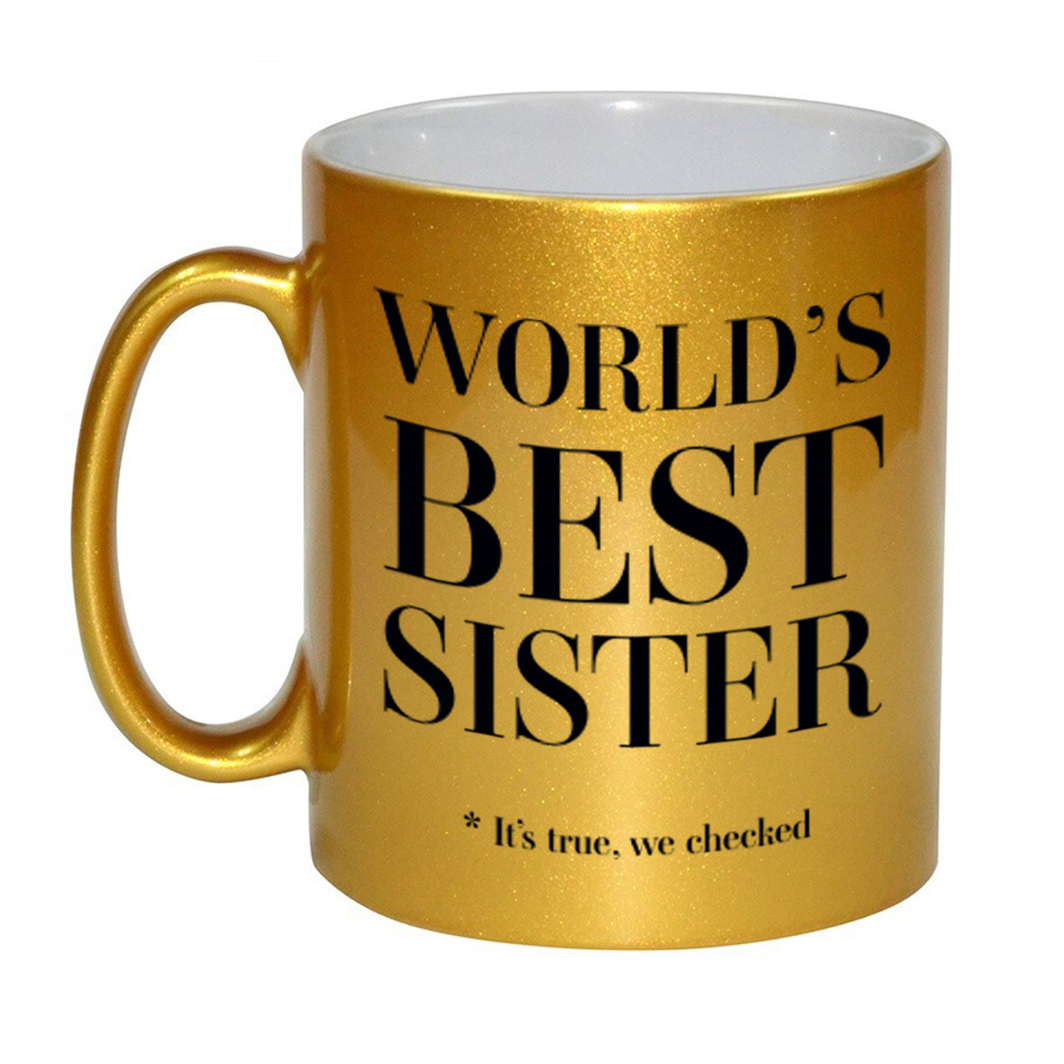 Gouden Worlds best sister cadeau koffiemok-theebeker 330 ml Cadeau mokken
