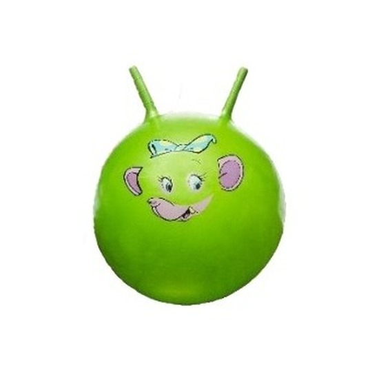Groene skippybal met dieren gezicht 46 cm