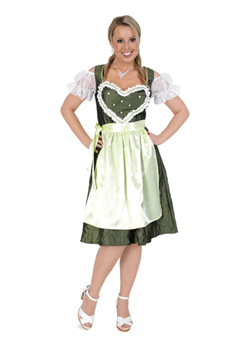 Oktoberfest jurk groen met hart