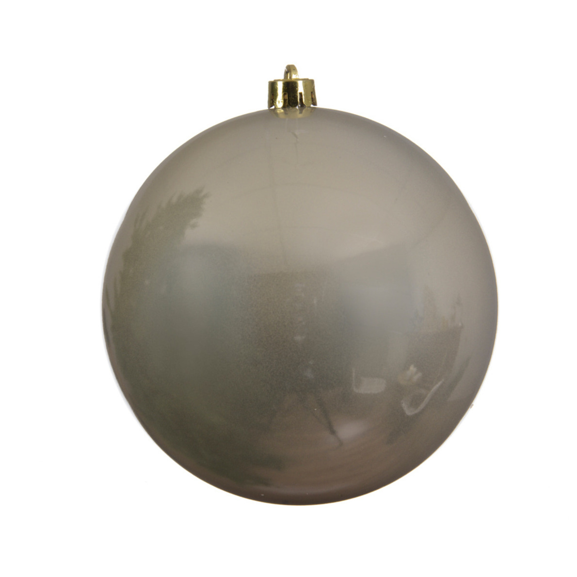 Grote decoratie kerstbal 20 cm licht champagne kunststof