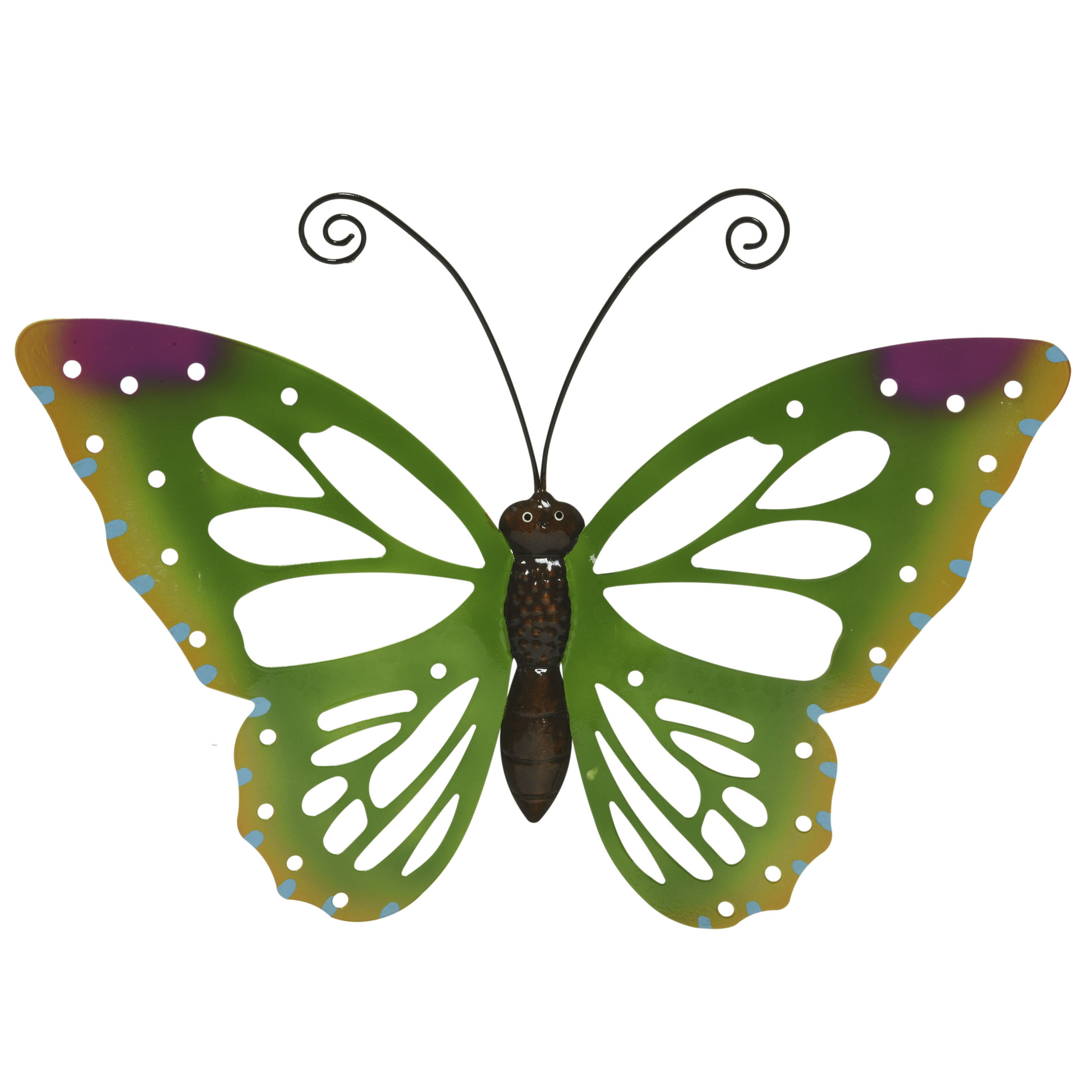 Grote groene vlinders-muurvlinders 51 x 38 cm cm tuindecoratie