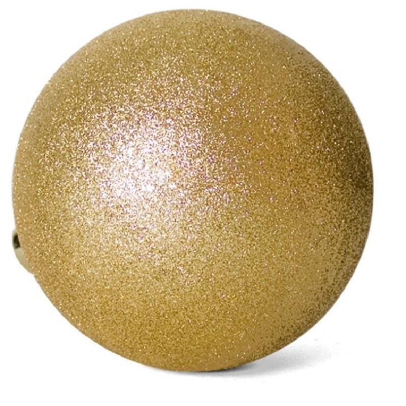 Grote kerstballen goud glitters kunststof 15 cm