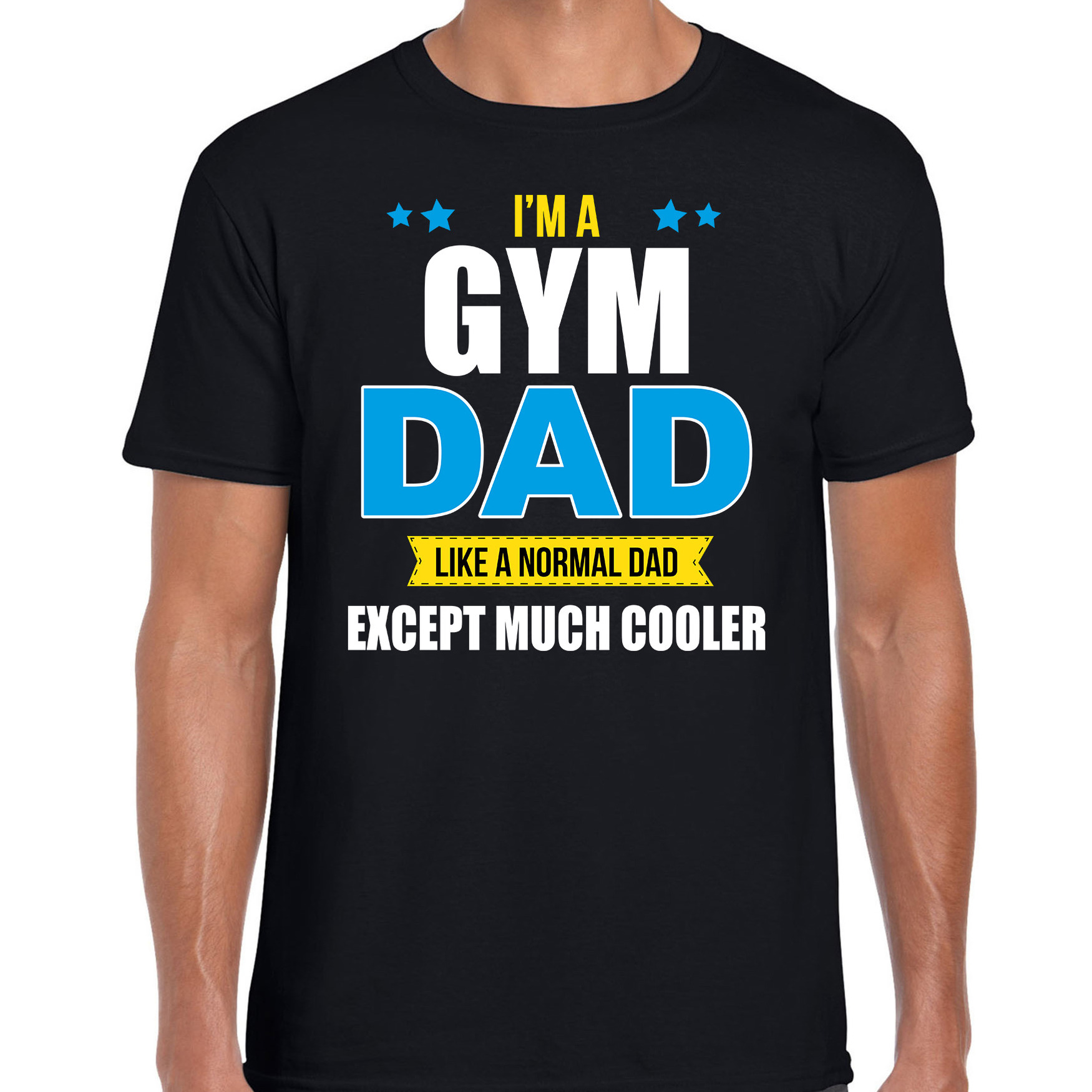 Gym dad normal except cooler cadeau t-shirt zwart voor heren Vaderdagscadeaus
