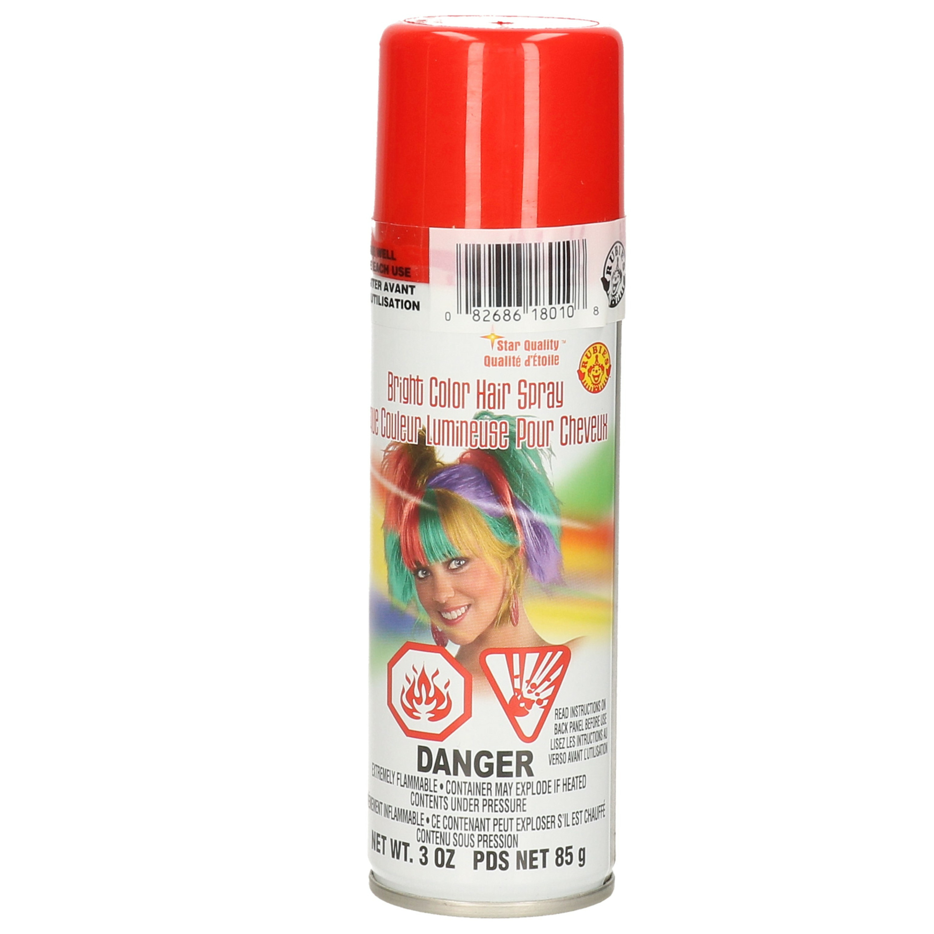 Haarverf-haarspray felrood spuitbus 125 ml Carnaval