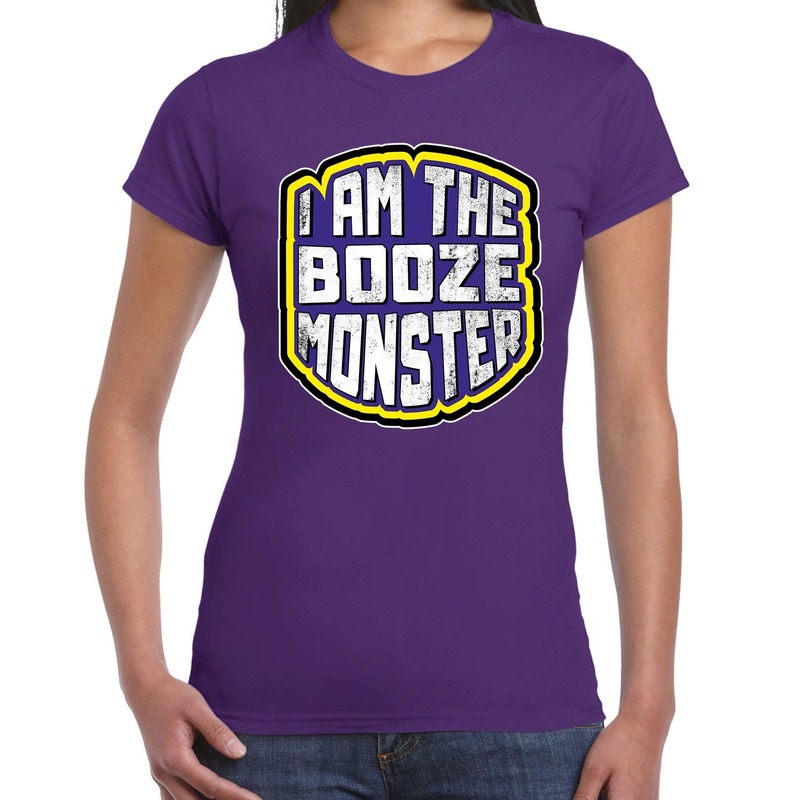 Halloween booze monster verkleed t-shirt paars voor dames