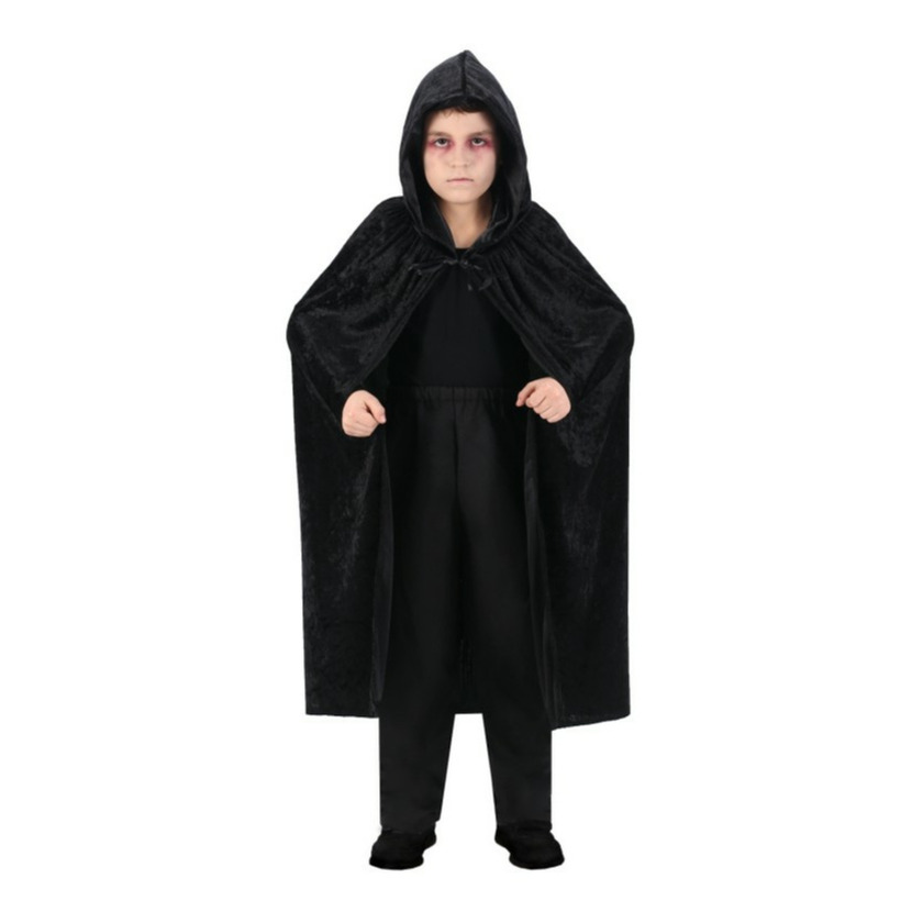 Halloween Dracula cape voor kinderen fluweel zwart L120 cm