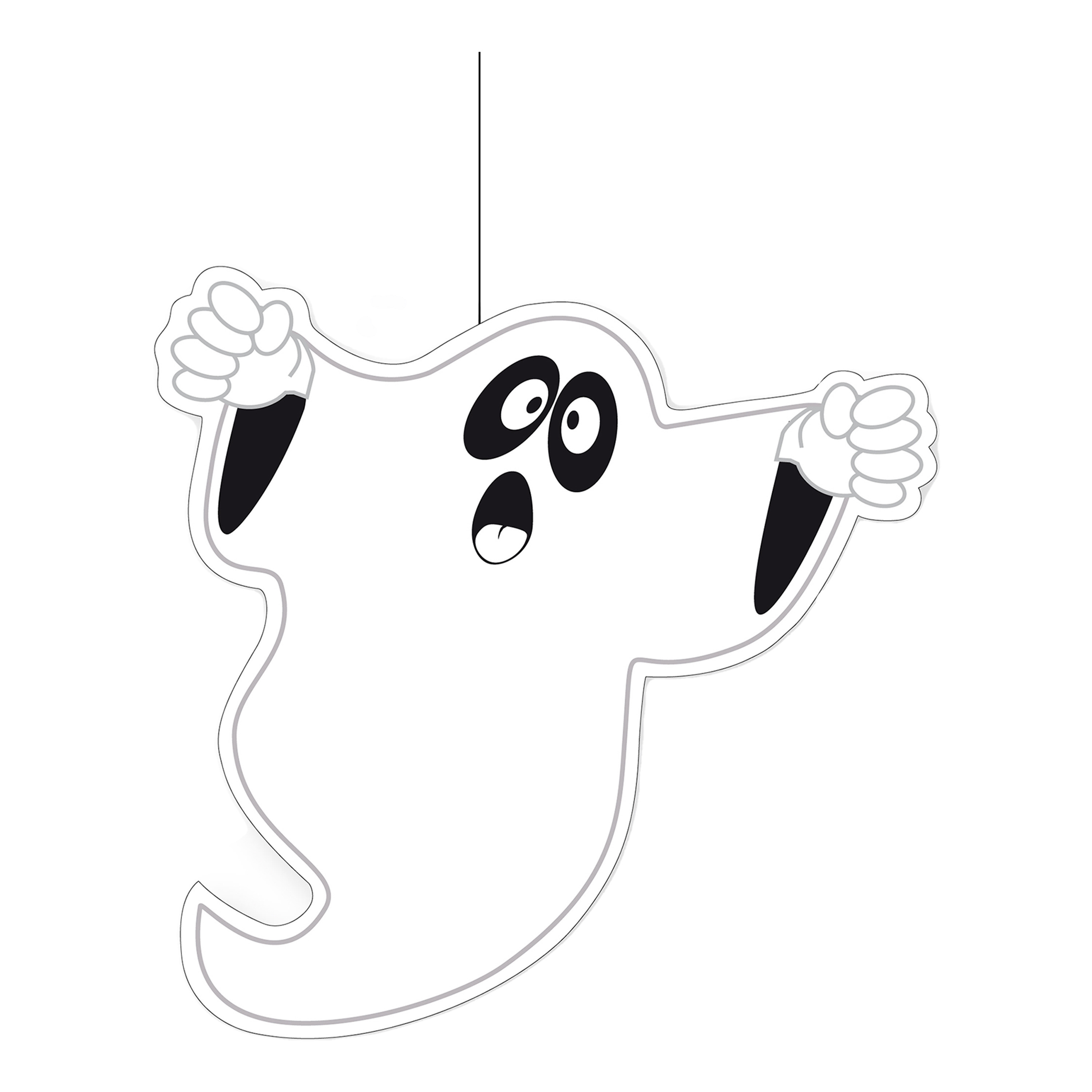 Halloween thema hangende spook-geest decoratie wit 30 cm