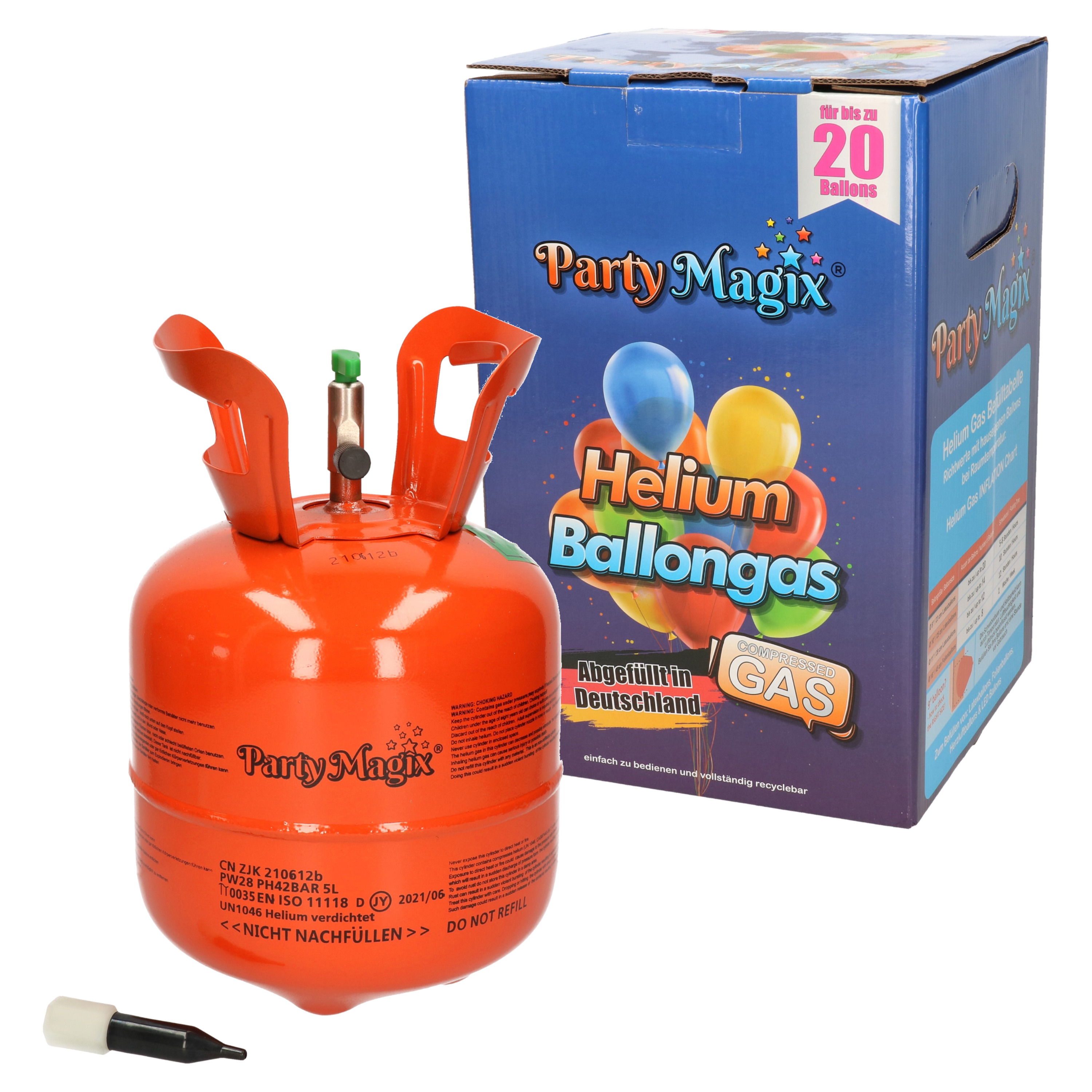 Helium tank-cilinder voor ca. 20 ballonnen