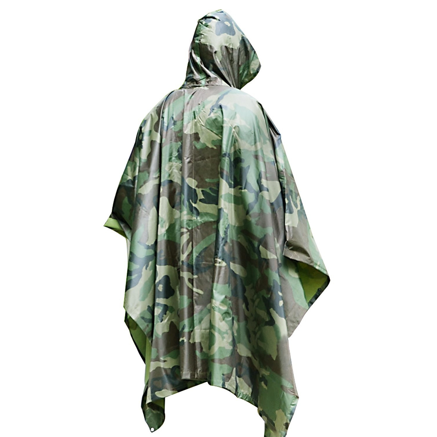 Herbruikbare camouflage regenponcho's voor volwassenen one size