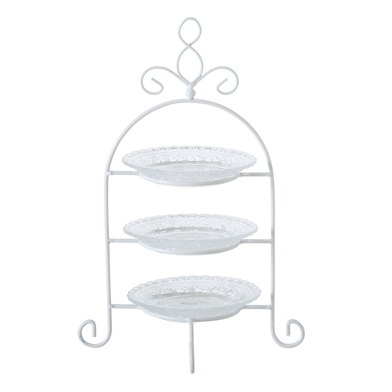 High tea etagere wit 3-laags 30 x 23 cm