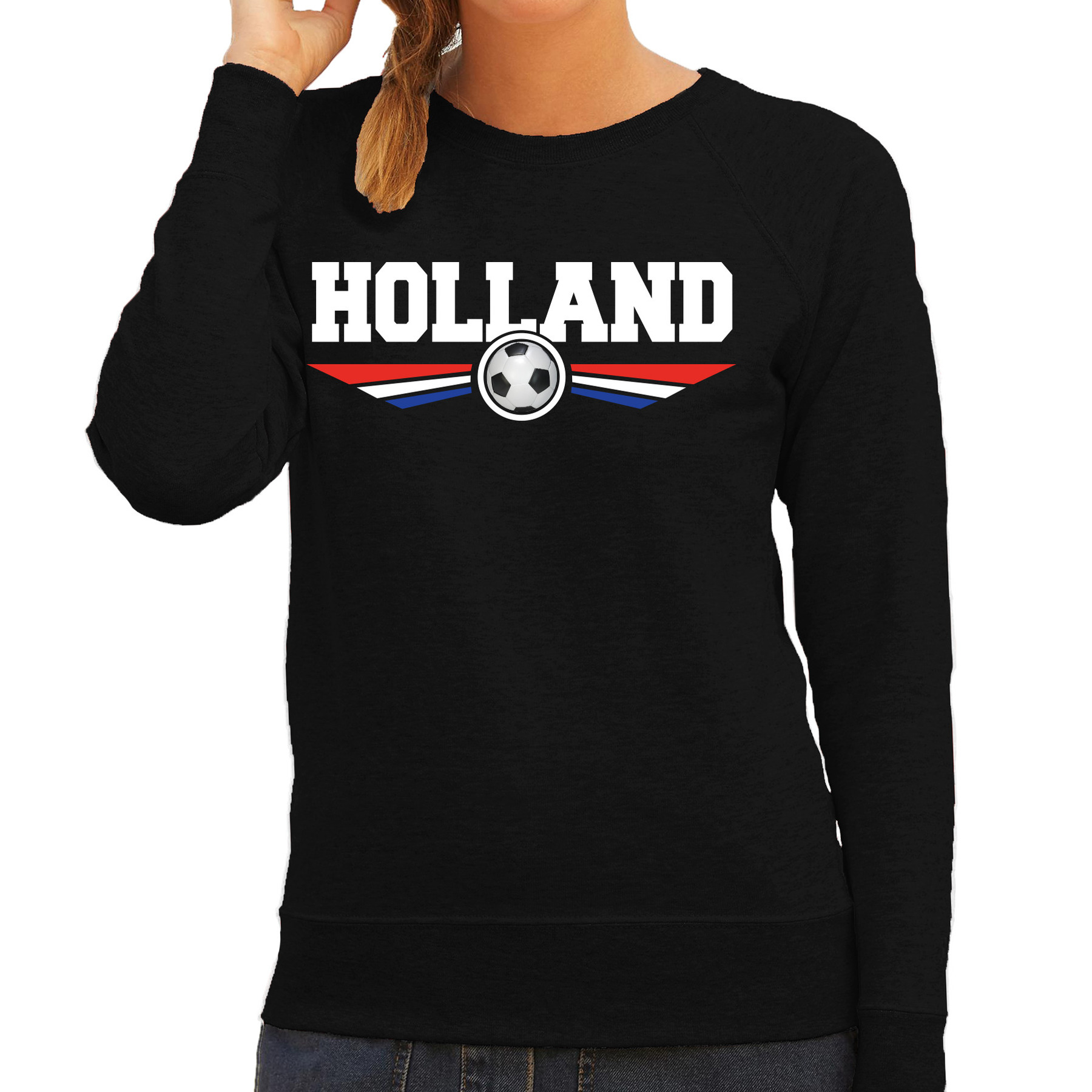 Holland landen-voetbal sweater zwart dames