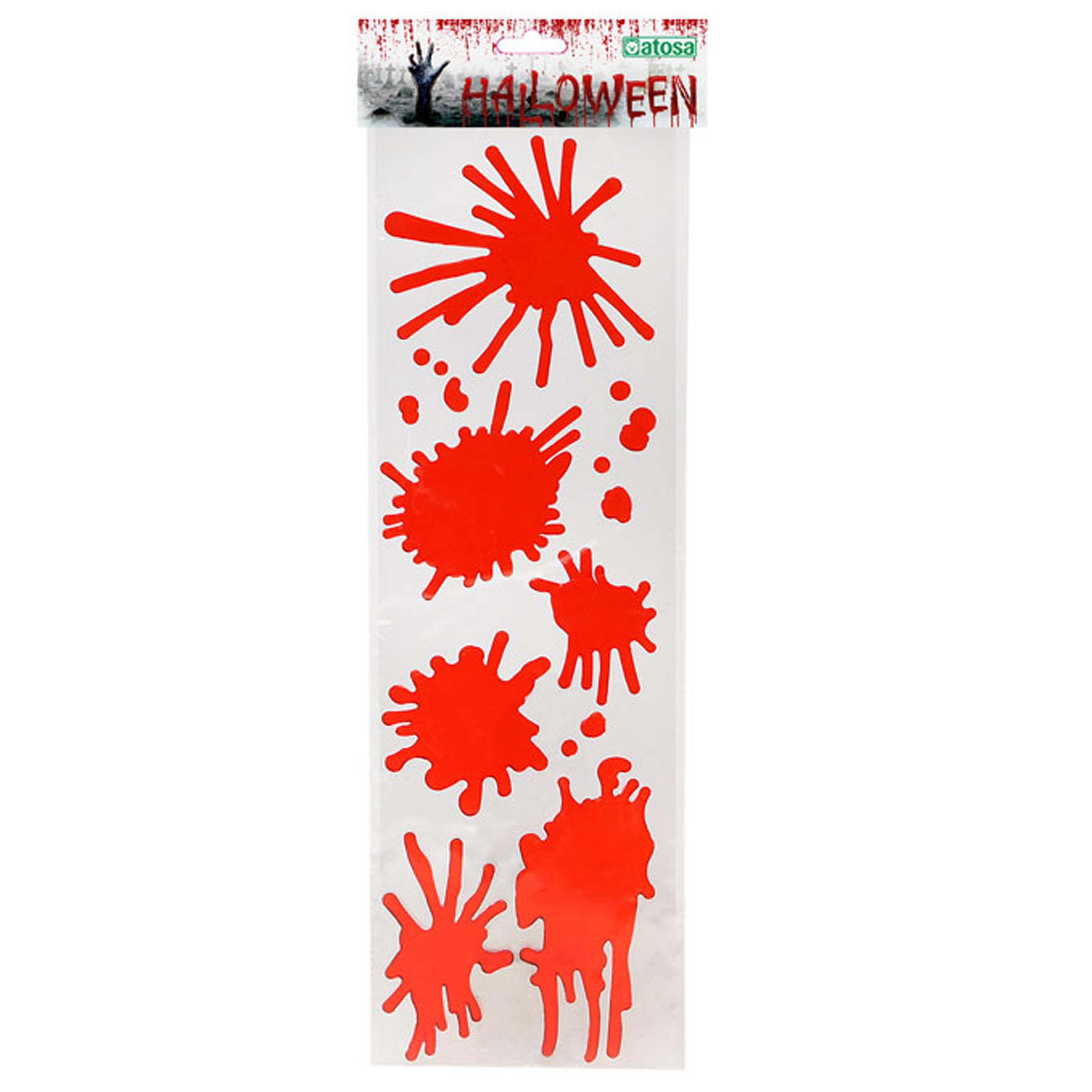 Horror-halloween raamsticker Bloederige vlekken en spetters 46 x 13 cm Feestartikelen-versieri