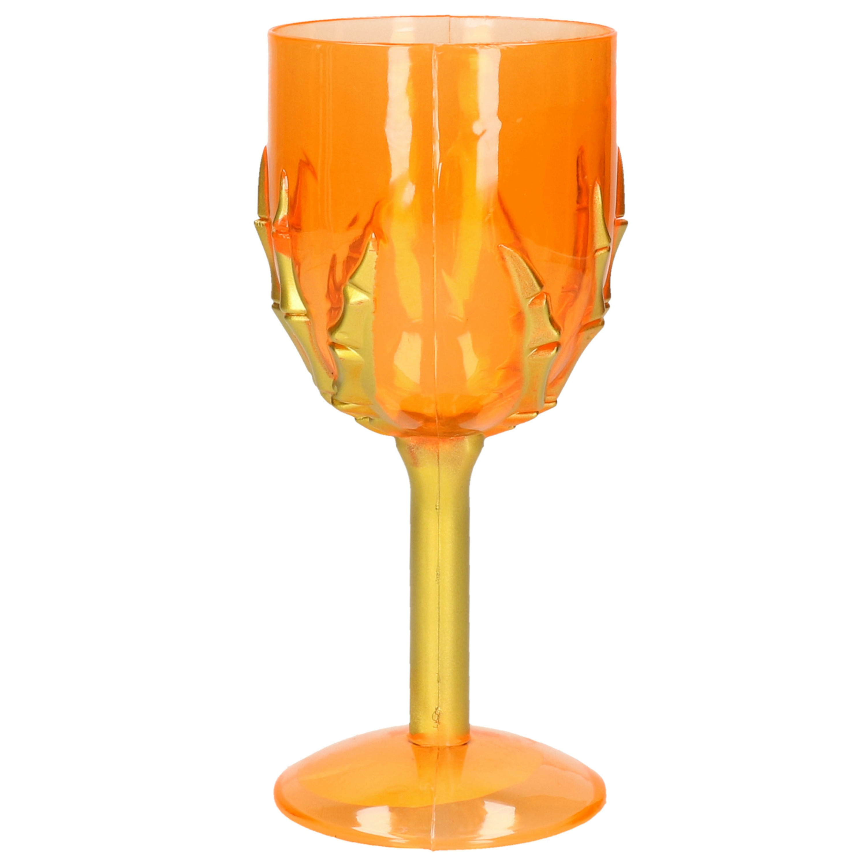 Horror kelk wijnglas-drinkbeker oranje 18 cm