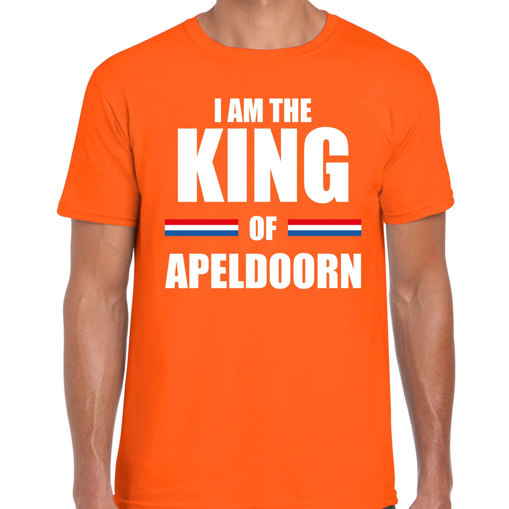I am the King of Apeldoorn Koningsdag t-shirt oranje voor heren
